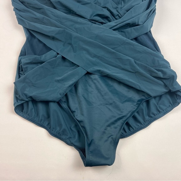 NWOT Miraclesuit Teal Crossover One Piece - Picture 8 of 13
